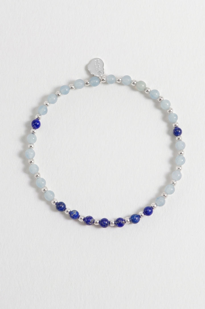 Wellness Chalcedony & Lapis Lazuli Stretch Sienna Bracelet