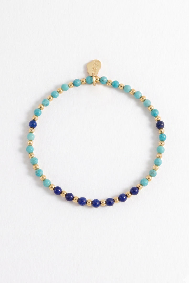 Wellness Turquoise Howlite & Lapis Lazuli Stretch Sienna Bracelet