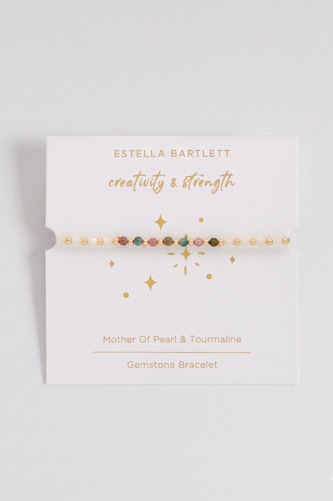 Wellness Mother-of-Pearl & Mixed Tourmaline Stretch Sienna Bracelet