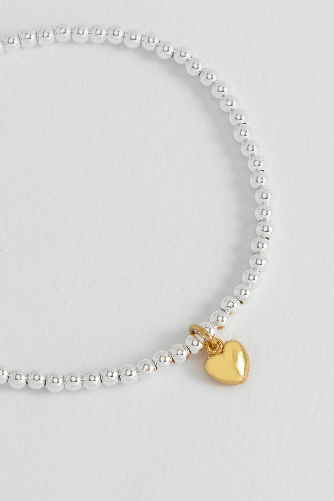 Sienna Beaded Puffy Heart Charm Bracelet