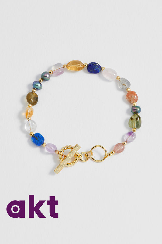 Multi Beaded T Bar Bracelet