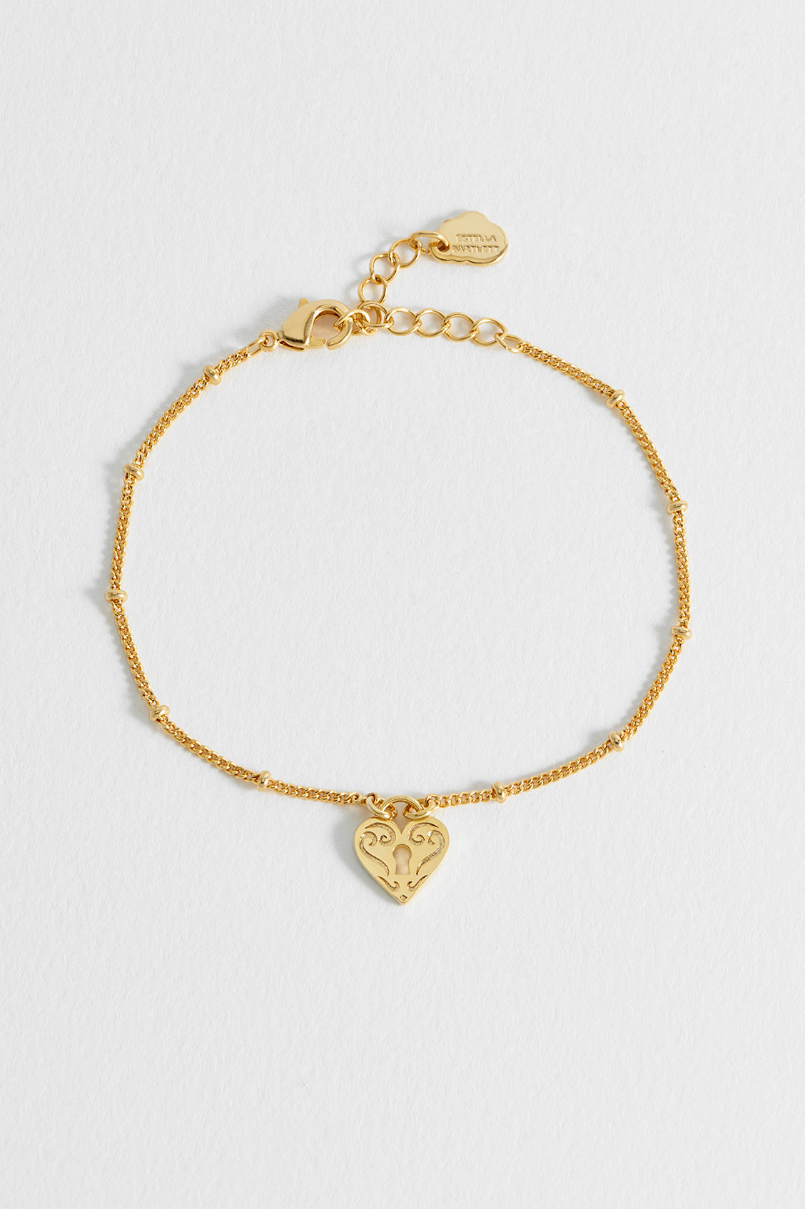 Engraved Heart Padlock Bracelet