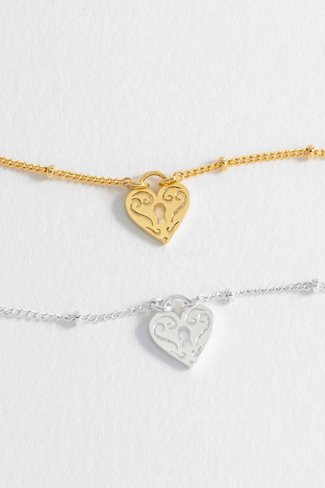 Engraved Heart Padlock Bracelet