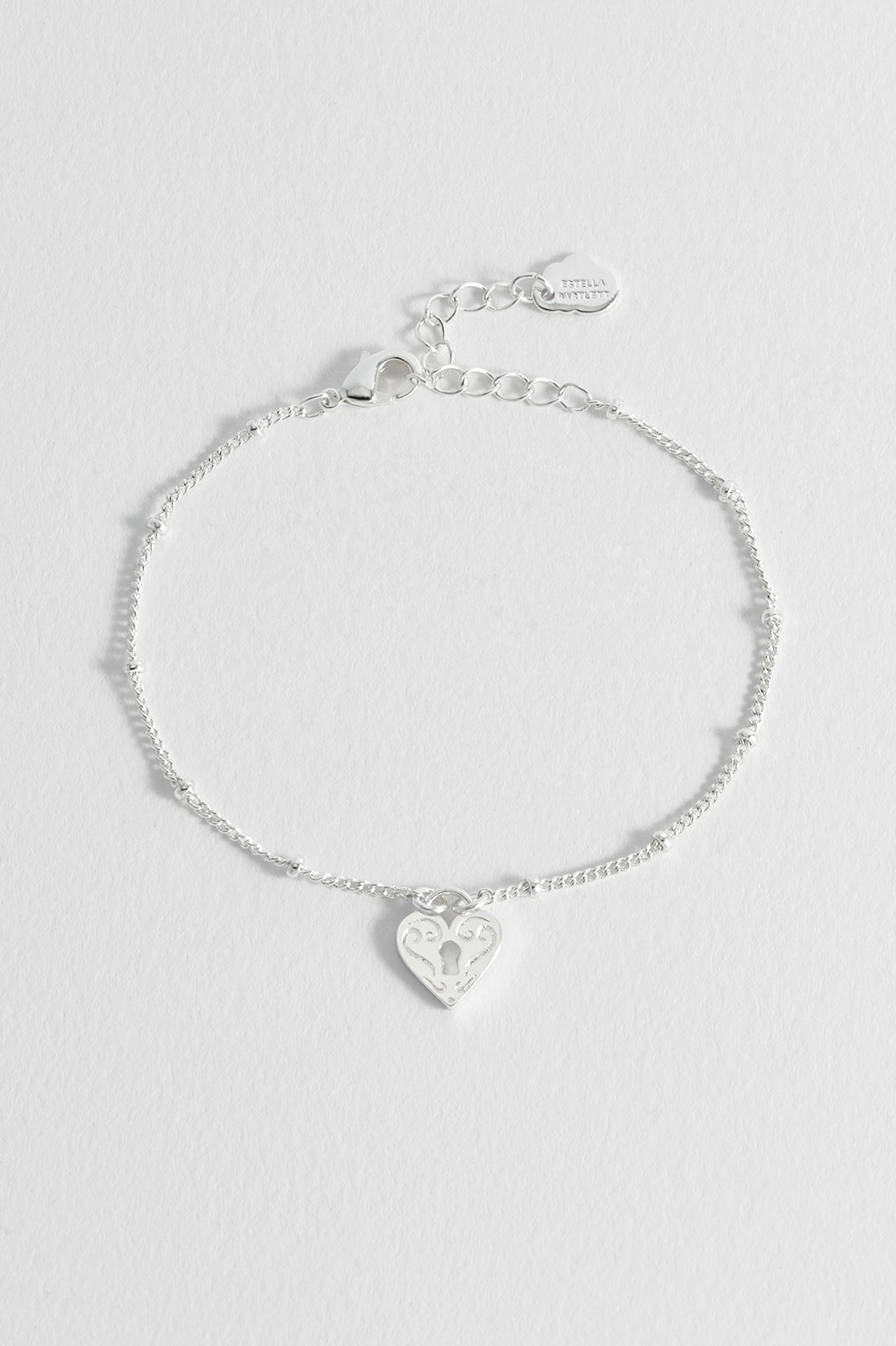 Engraved Heart Padlock Bracelet