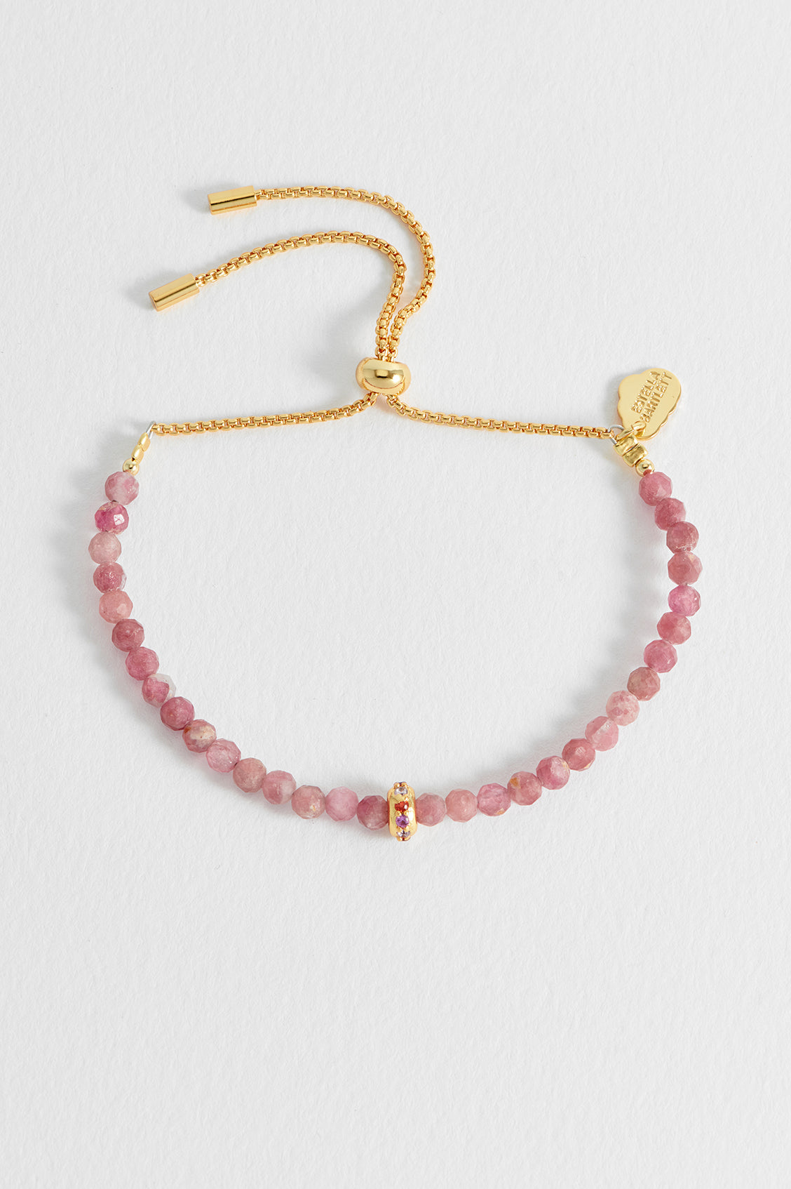 Pink Tourmaline CZ Disc Amelia Bracelet