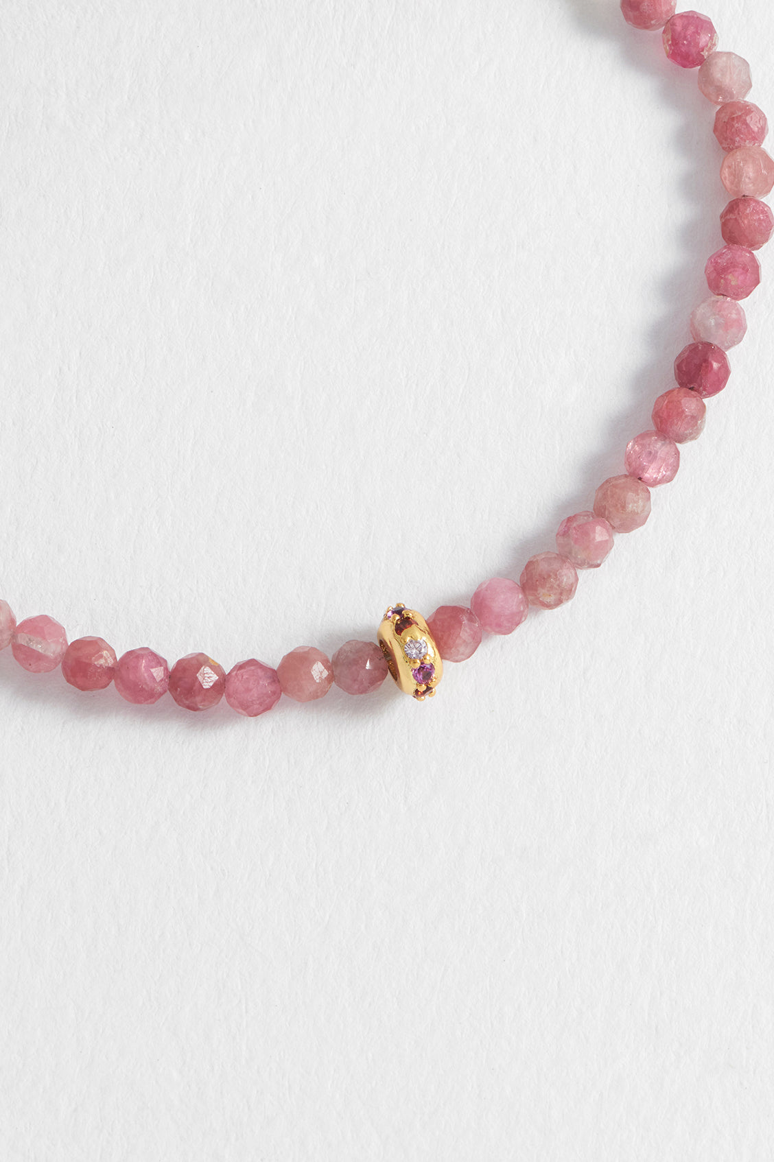 Pink Tourmaline CZ Disc Amelia Bracelet