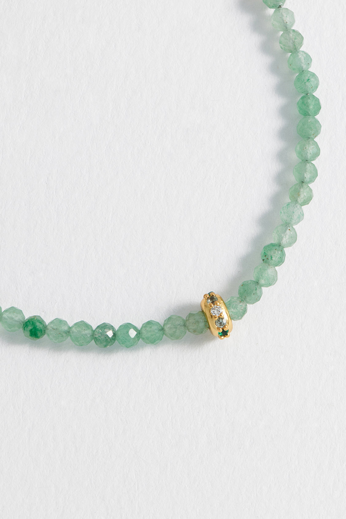 Green Aventurine CZ Disc Amelia Bracelet