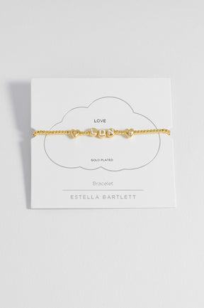 estella bartlett London Letter Bead Bracelet Gold Plated Packaging