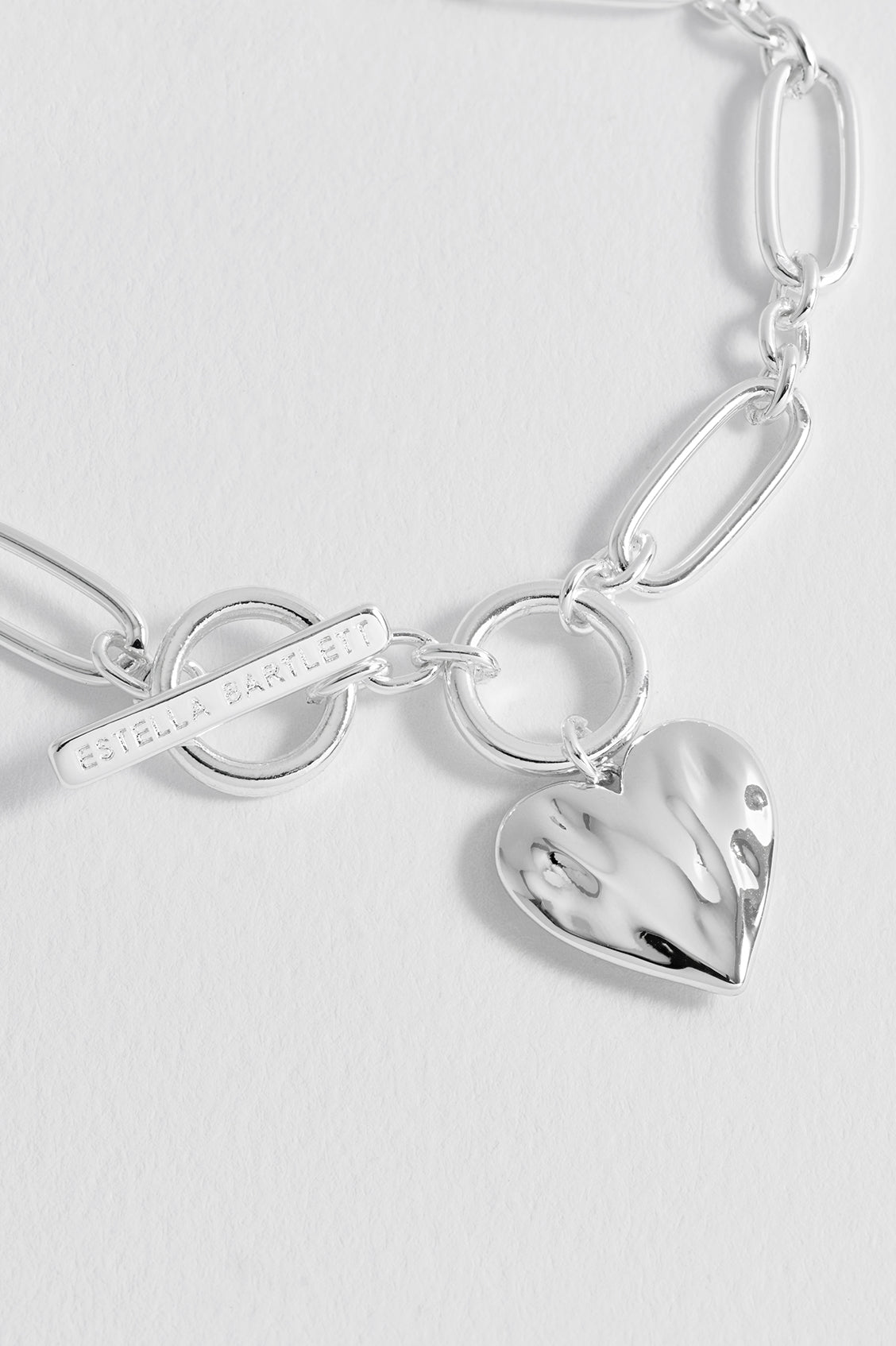 Oversized Molten Heart T-Bar Bracelet