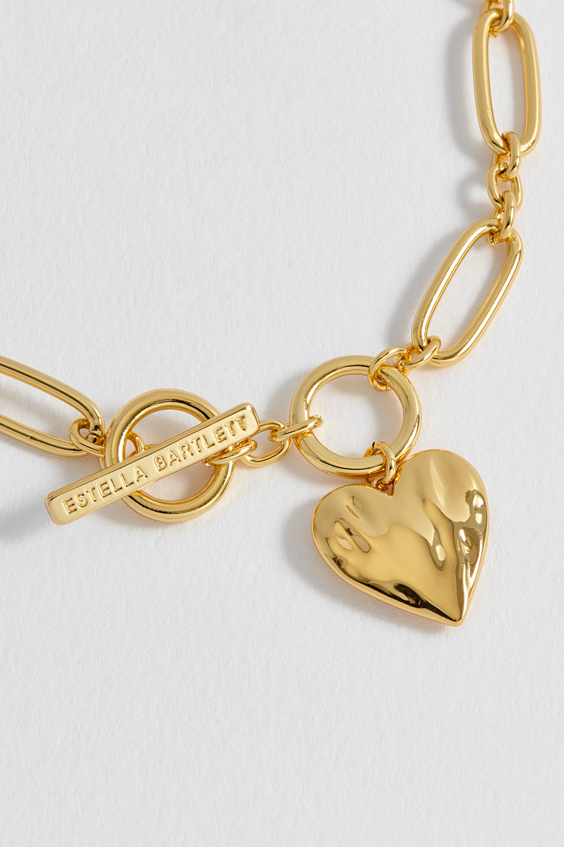 Oversized Molten Heart T-Bar Bracelet