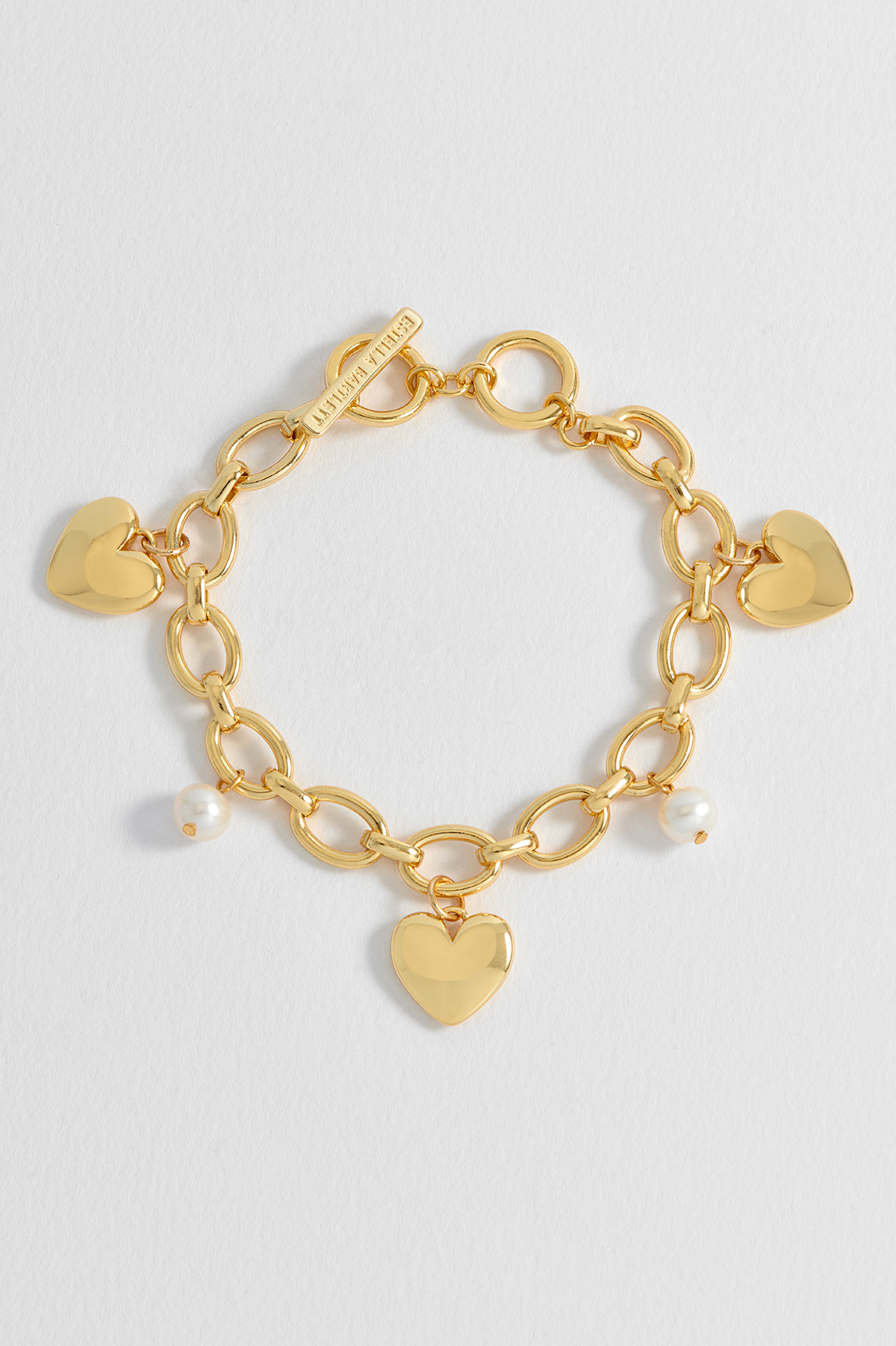 Pearl and Heart Charm Bracelet