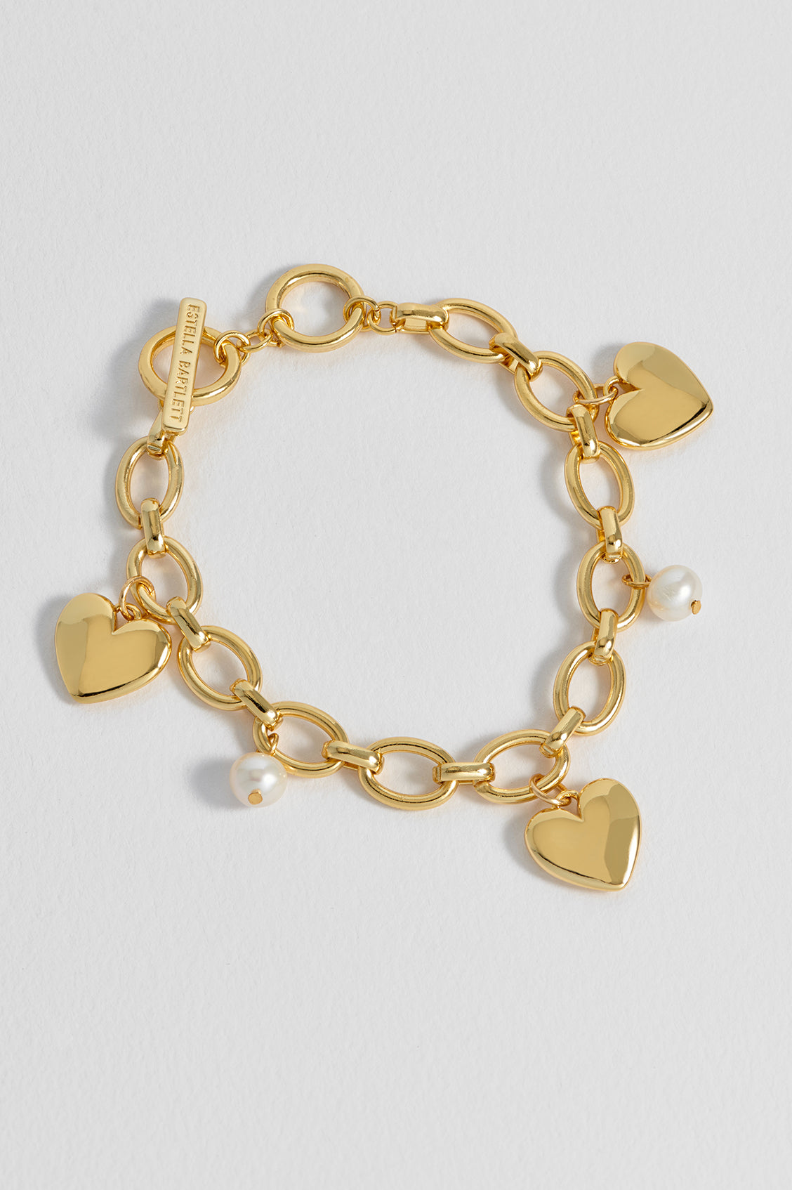 Pearl and Heart Charm Bracelet