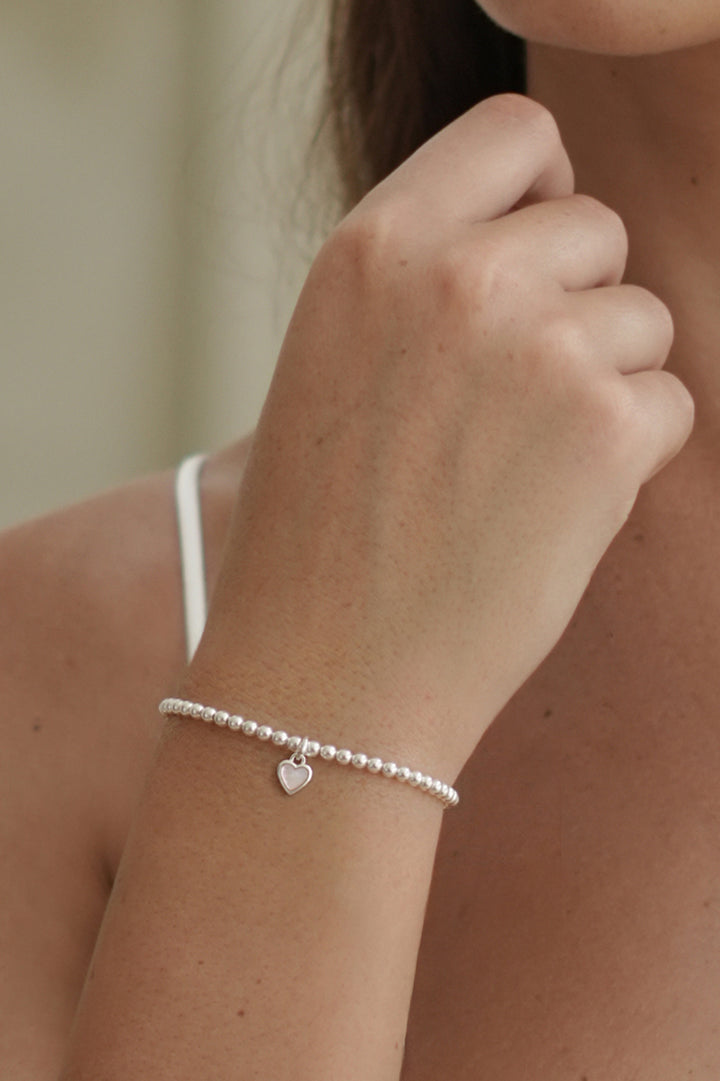 Pink Pearl Heart Bracelet
