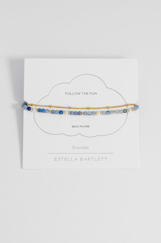 Pearl and Blue Aventurine Duo Bracelet