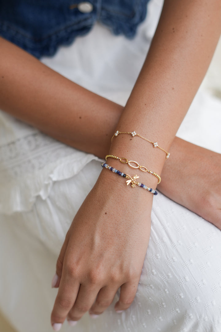 Flower and Dragonfly Amelia Bracelet