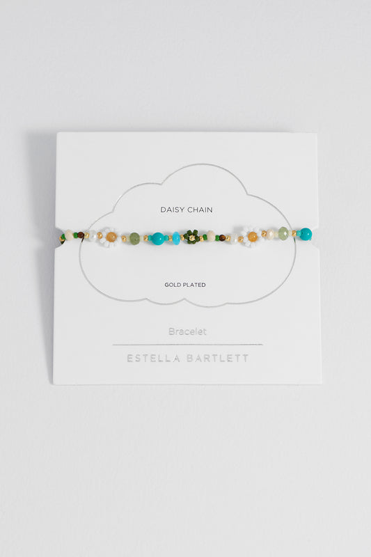 Green Beaded Flower Bracelet