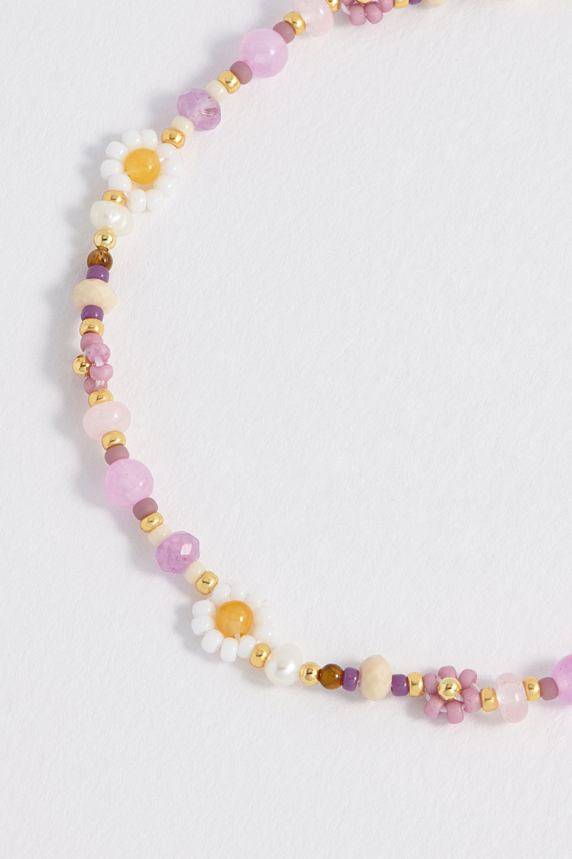 Lilac Beaded Flower Bracelet