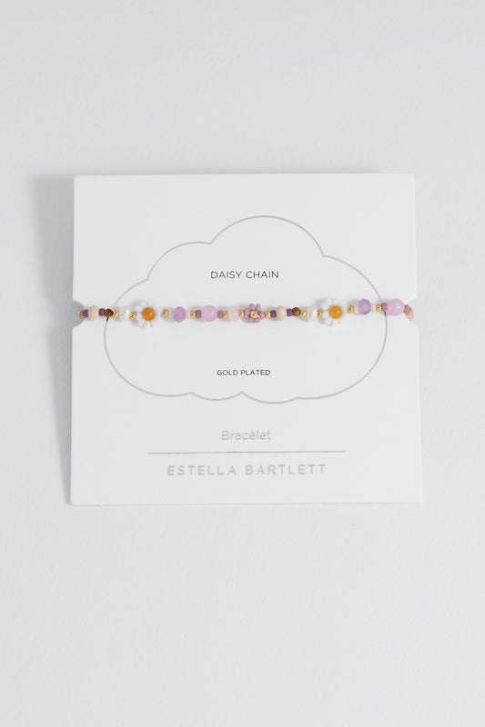 Lilac Beaded Flower Bracelet