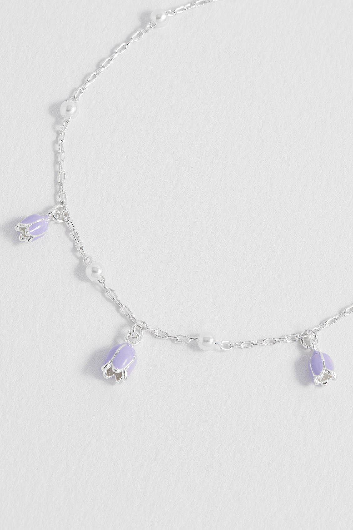 Bluebell Bracelet with Pearl Beaded Chain