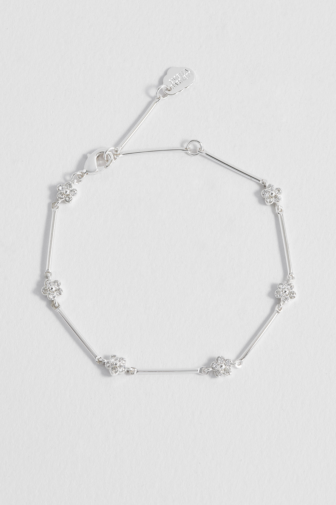 CZ Flower Link Bracelet