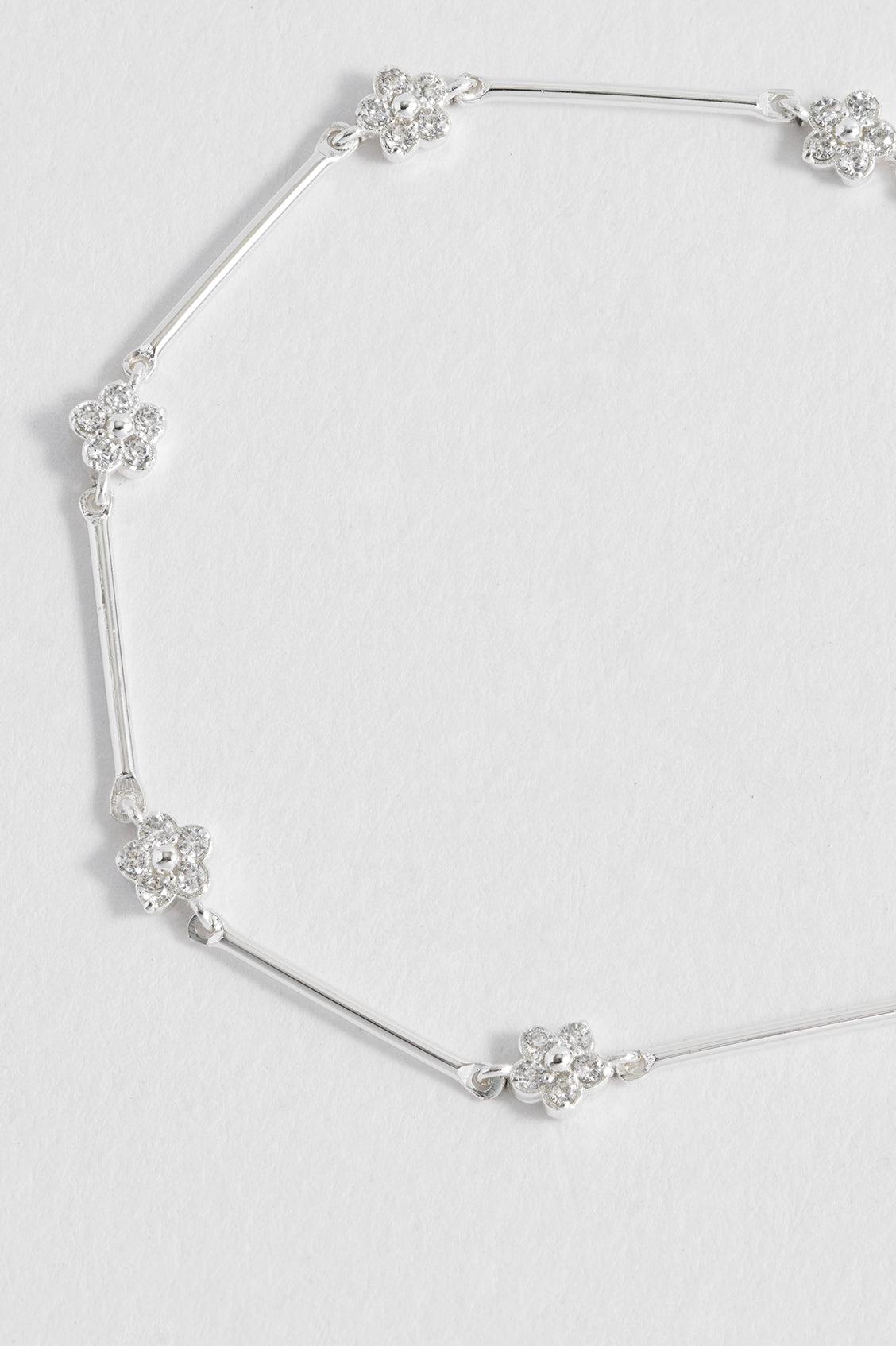 CZ Flower Link Bracelet