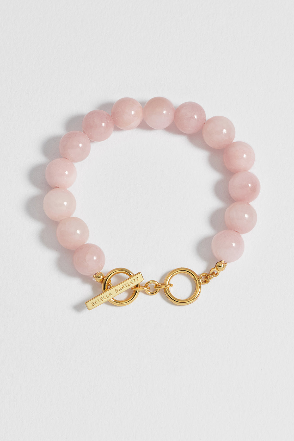 Chunky Rose Quartz T-Bar Bracelet