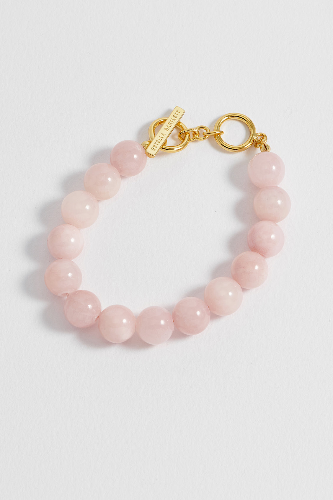 Chunky Rose Quartz T-Bar Bracelet