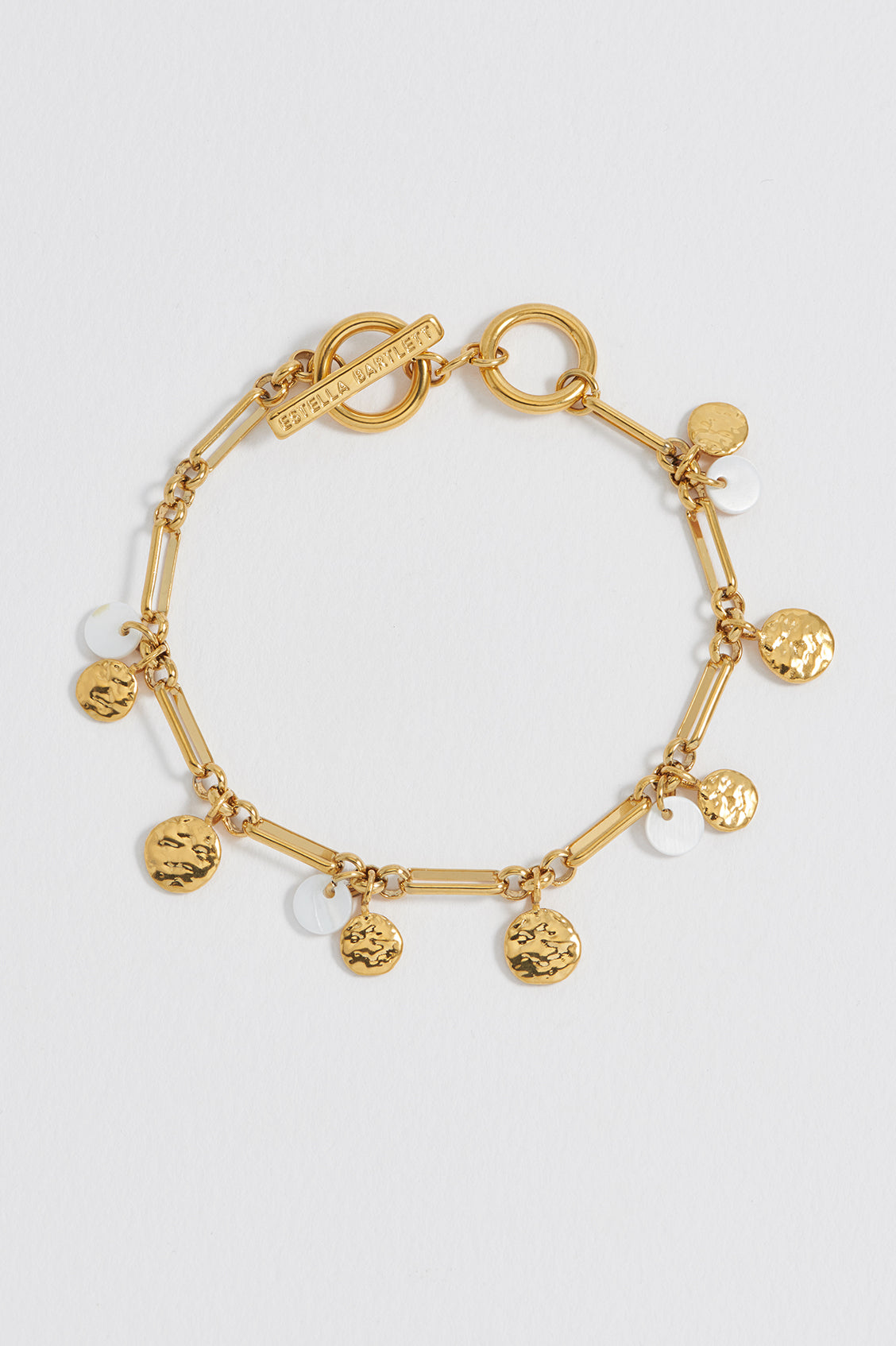 Coin and Pearl Charm Bracelet