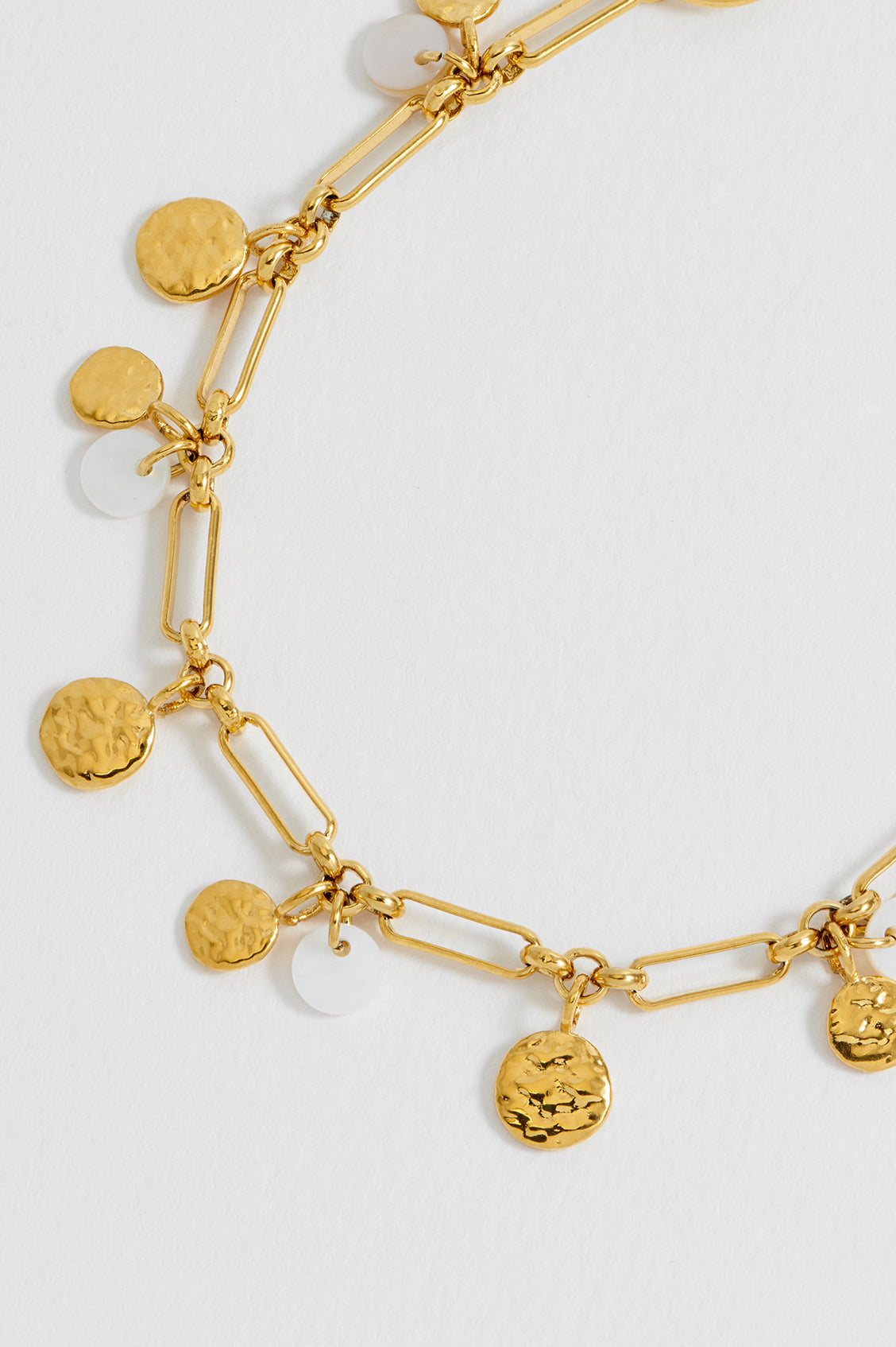 Coin and Pearl Charm Bracelet