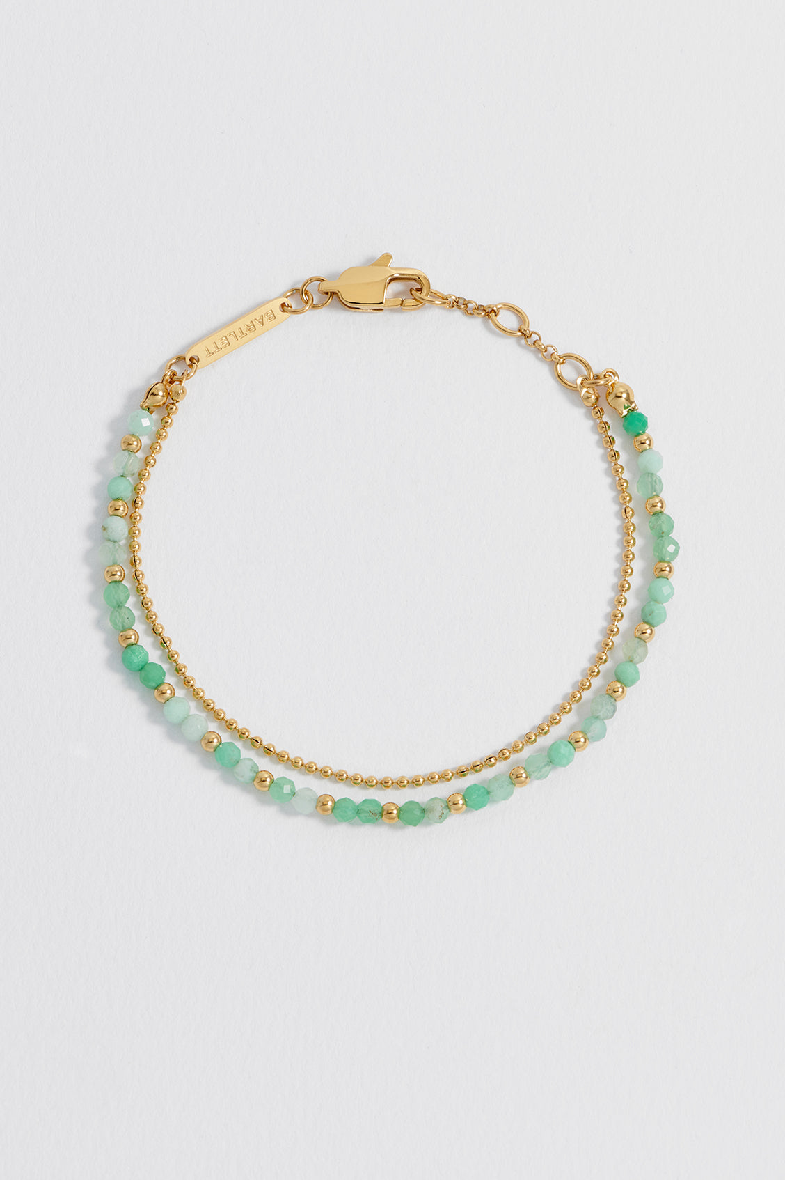 Faceted Green Chalcedony Duo Bracelet