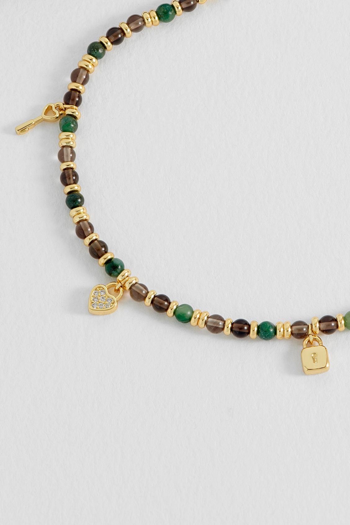 Padlock and Heart Key Charm Amelia Bracelet