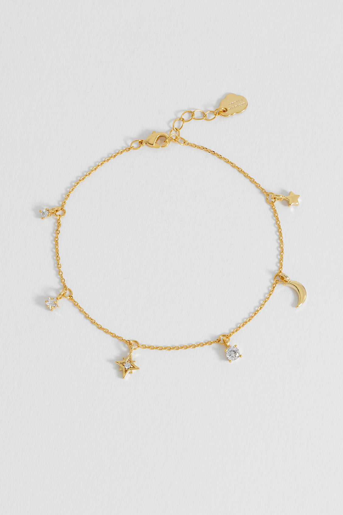 CZ Moon and Stars Charm Bracelet