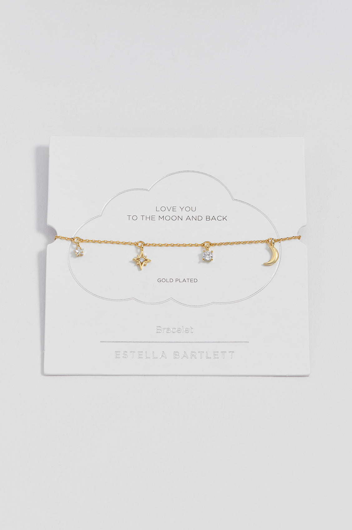 CZ Moon and Stars Charm Bracelet
