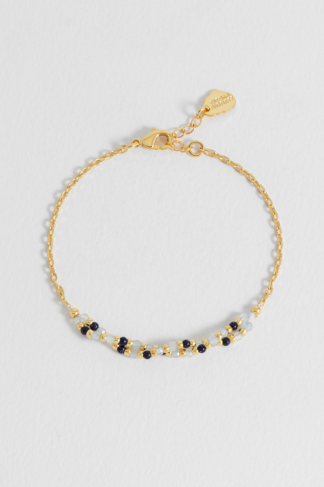 Twisted Blue Gemstone Beaded Bracelet