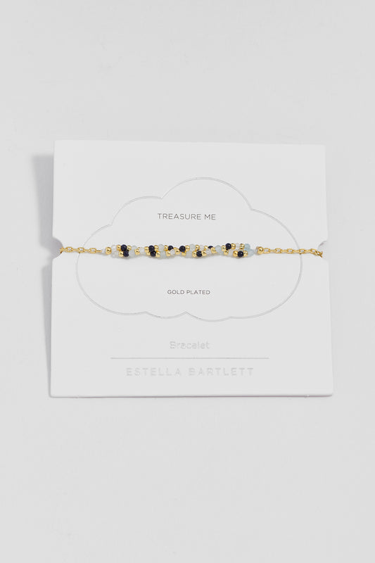 Twisted Blue Gemstone Beaded Bracelet