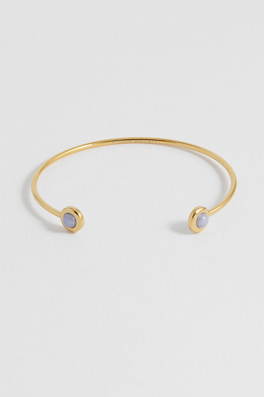 Wellness Blue Lace Agate Open Bangle