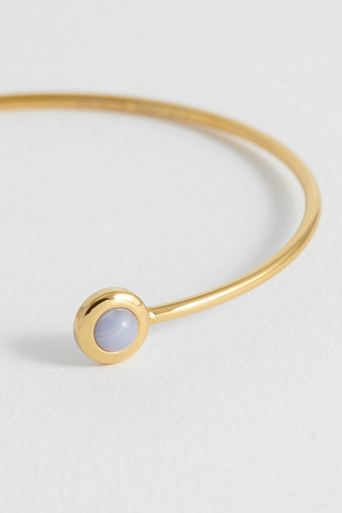 Wellness Blue Lace Agate Open Bangle