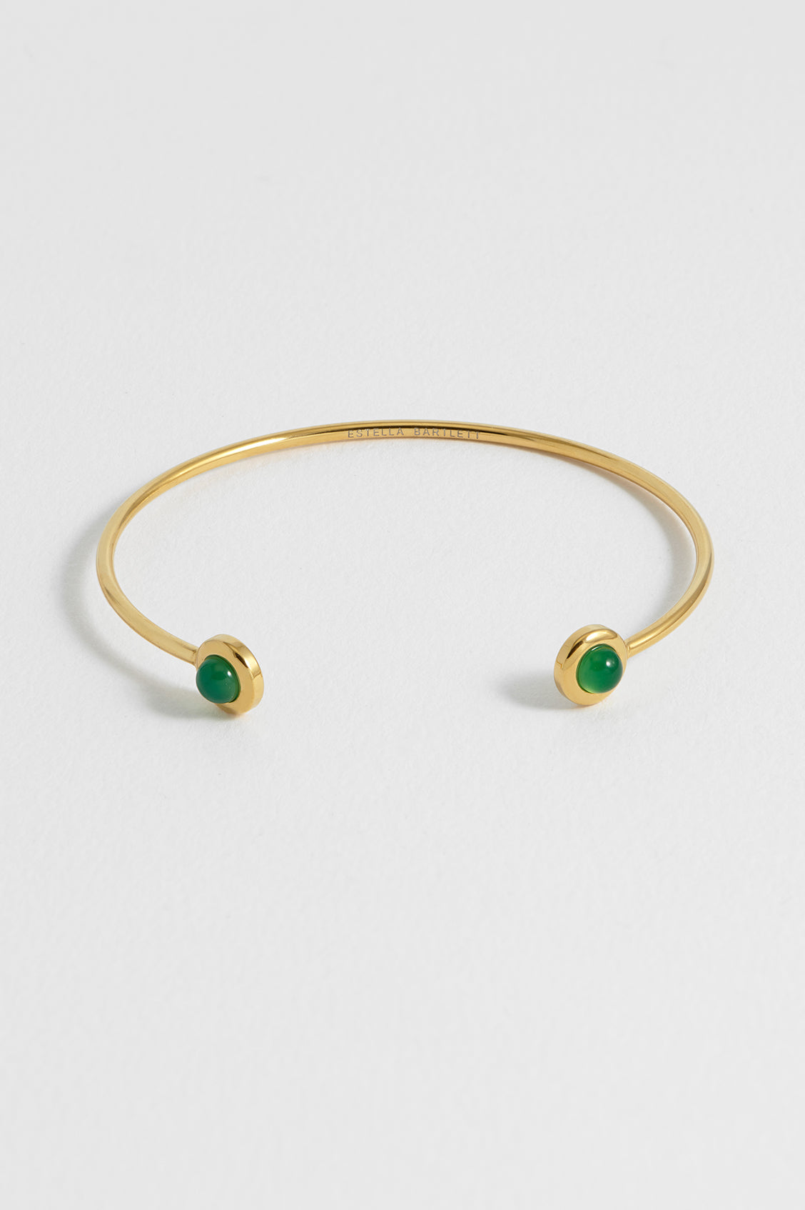Wellness Green Agate Open Bangle
