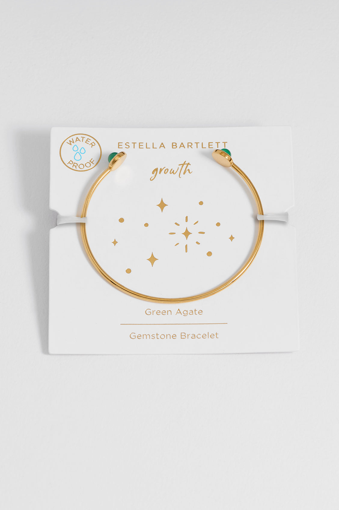 Wellness Green Agate Open Bangle