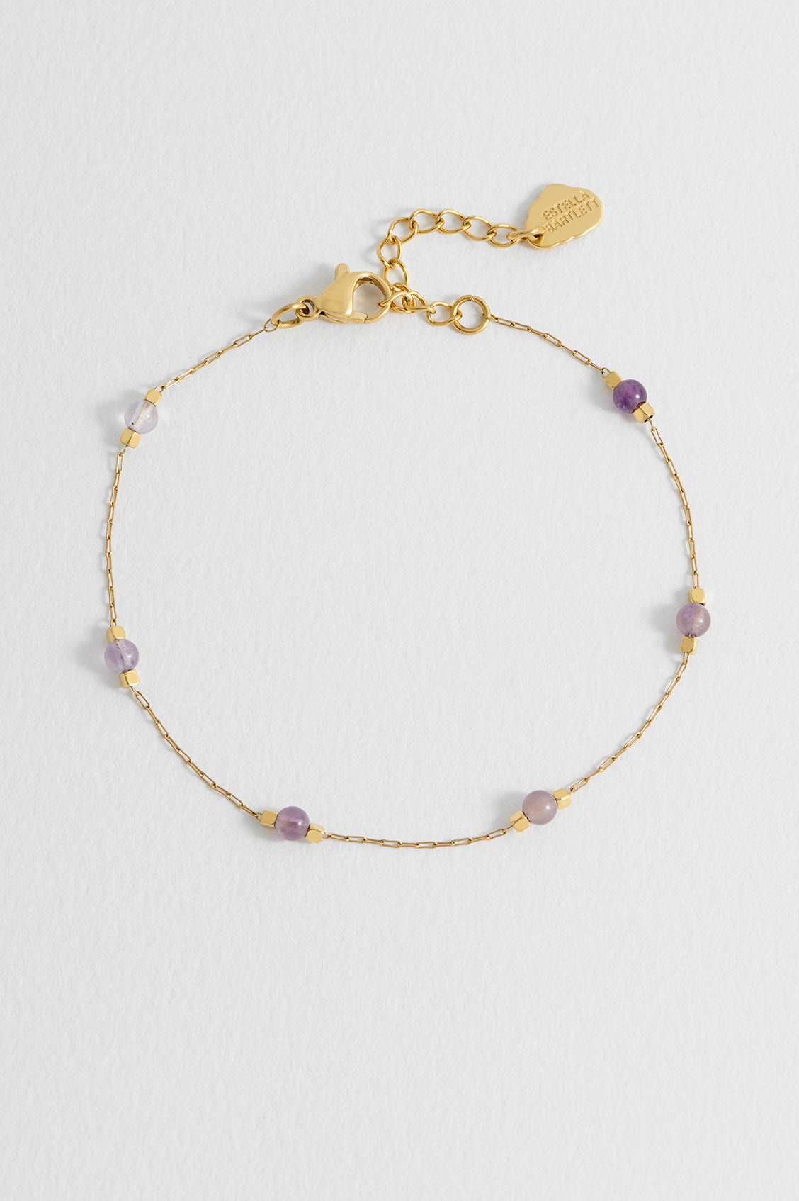 Wellness Amethyst Beaded Chain Bracelet