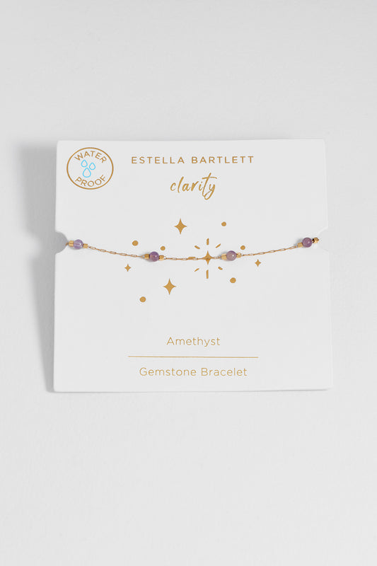 Wellness Amethyst Beaded Chain Bracelet