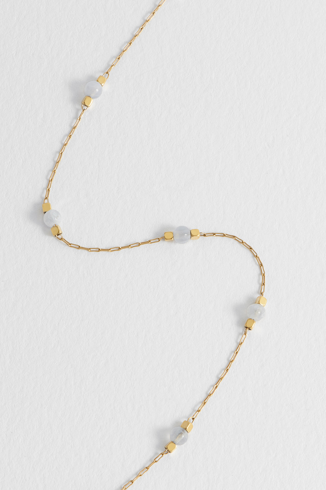 Wellness Blue Lace Agate Beaded Chain Bracelet