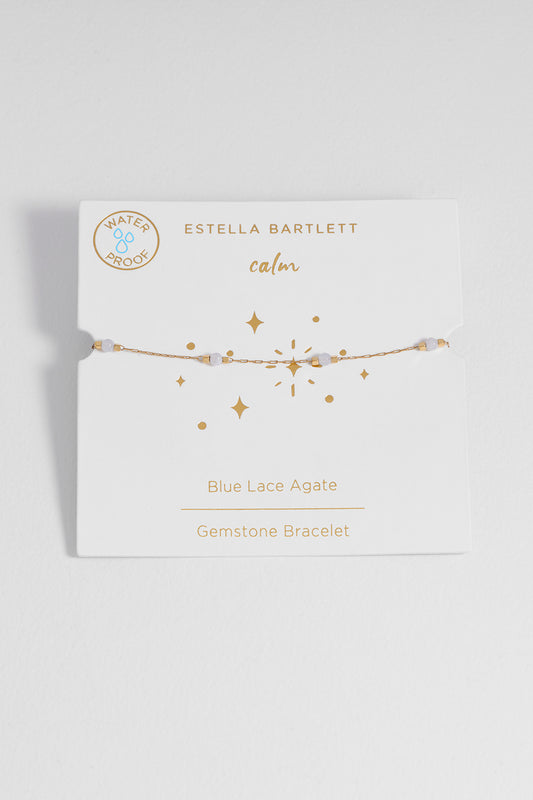 Wellness Blue Lace Agate Beaded Chain Bracelet