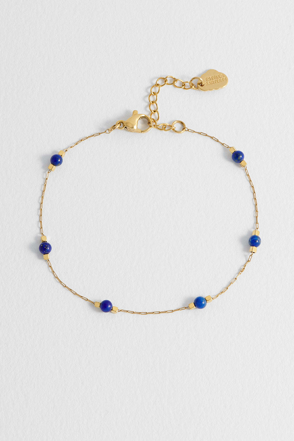 Wellness Lapis Lazuli Beaded Chain Bracelet