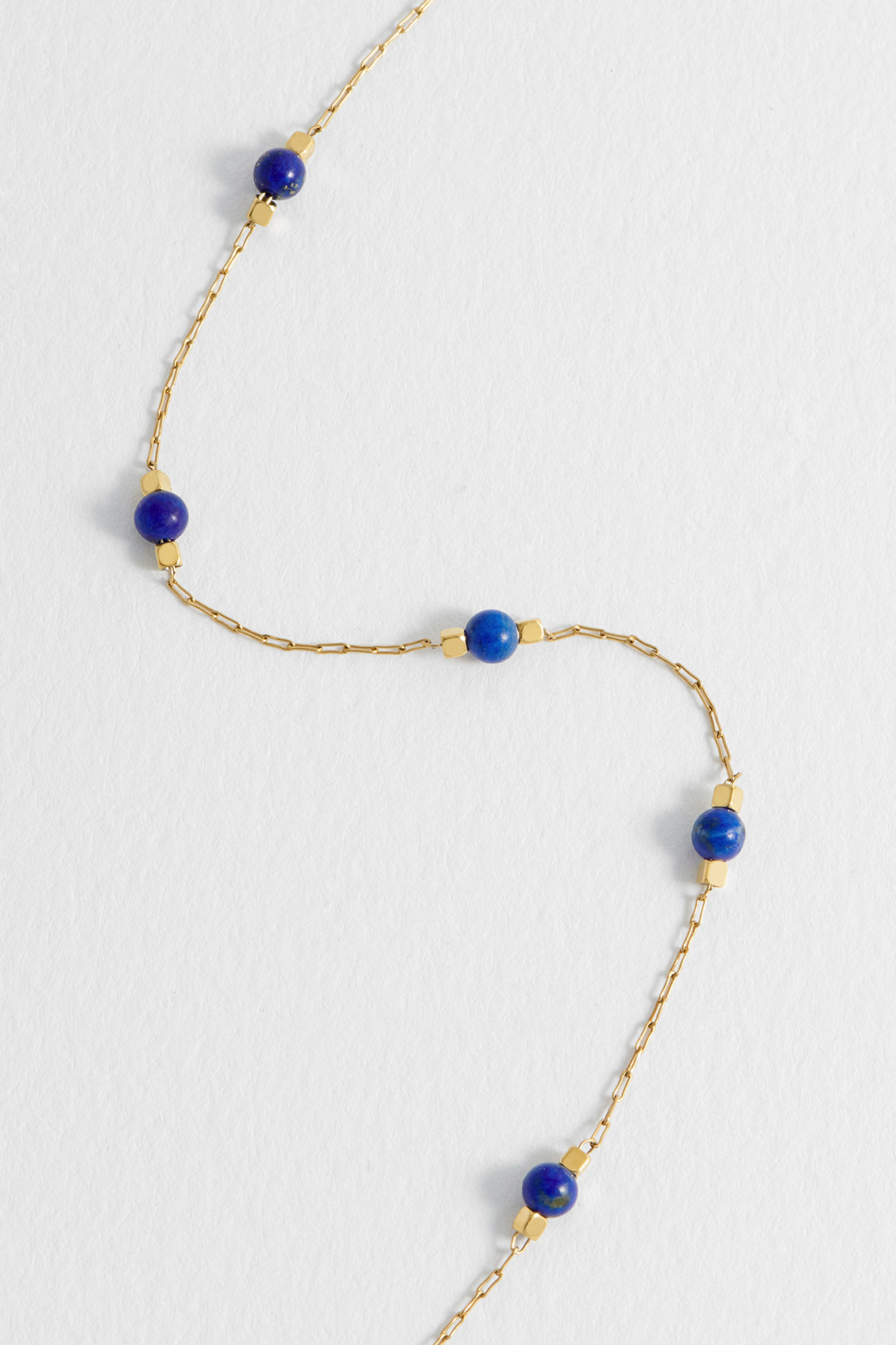 Wellness Lapis Lazuli Beaded Chain Bracelet