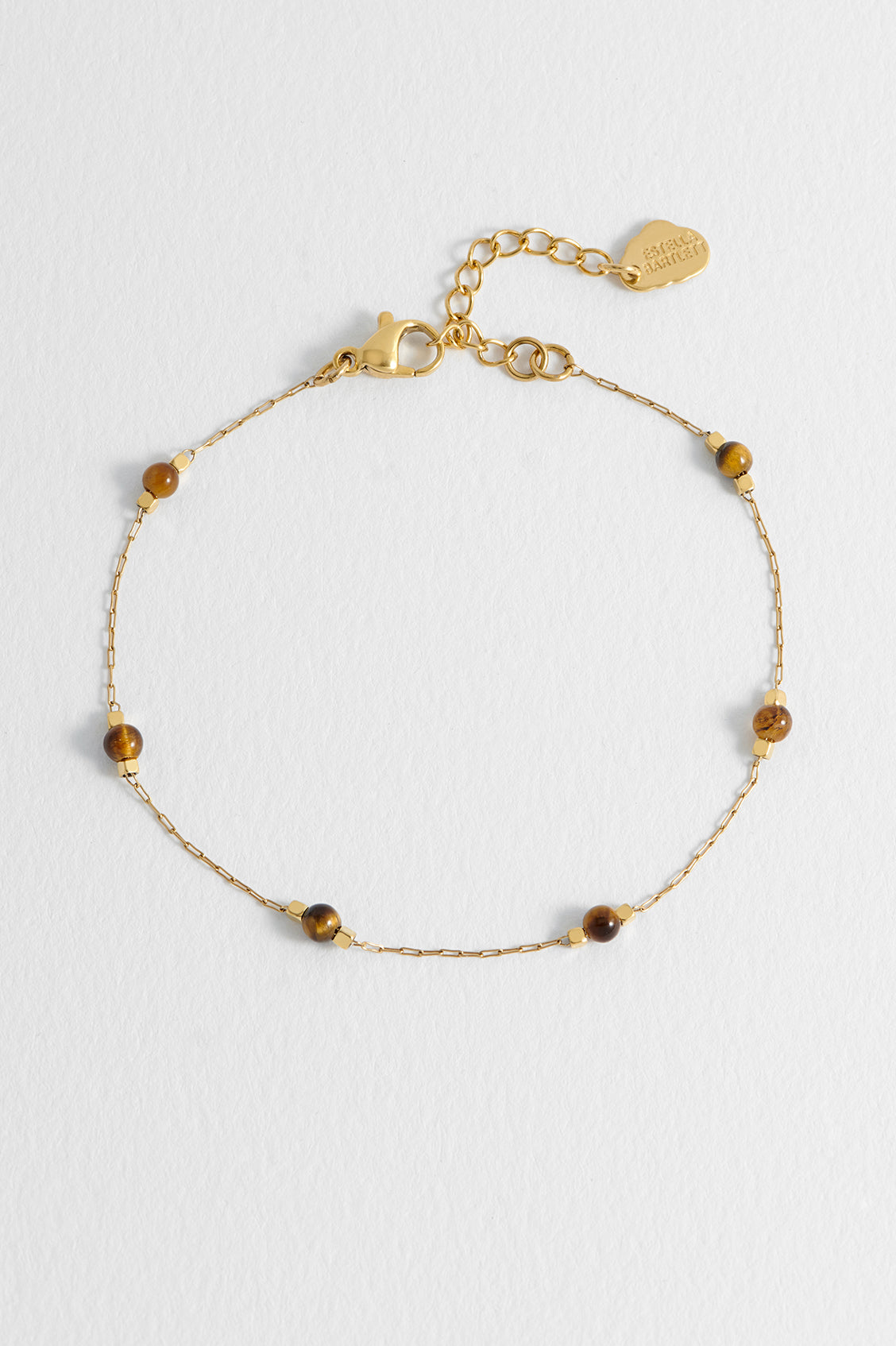 Wellness Tiger's Eye Beaded Chain Bracelet