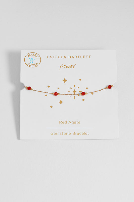 Wellness Red Agate Beaded Chain Bracelet