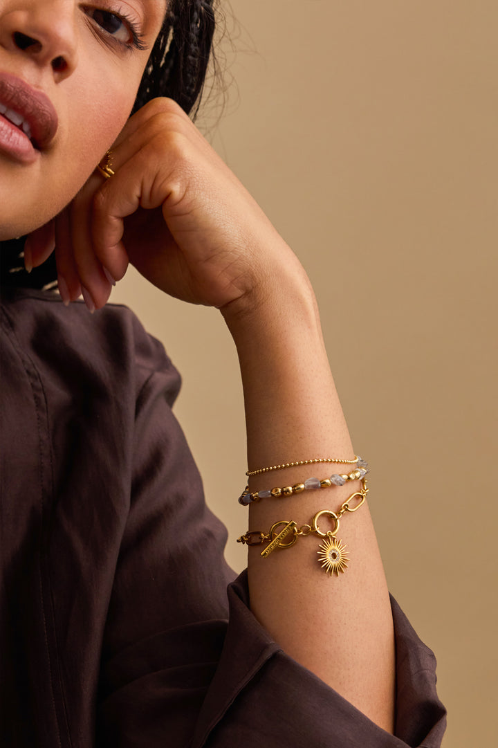 CZ Sunburst T-Bar Bracelet