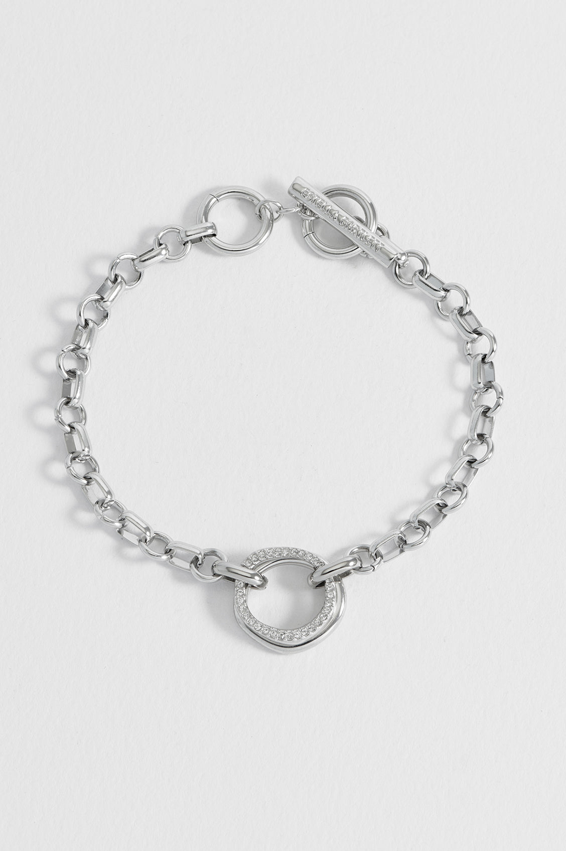 Molten Ring Pave T-Bar Bracelet