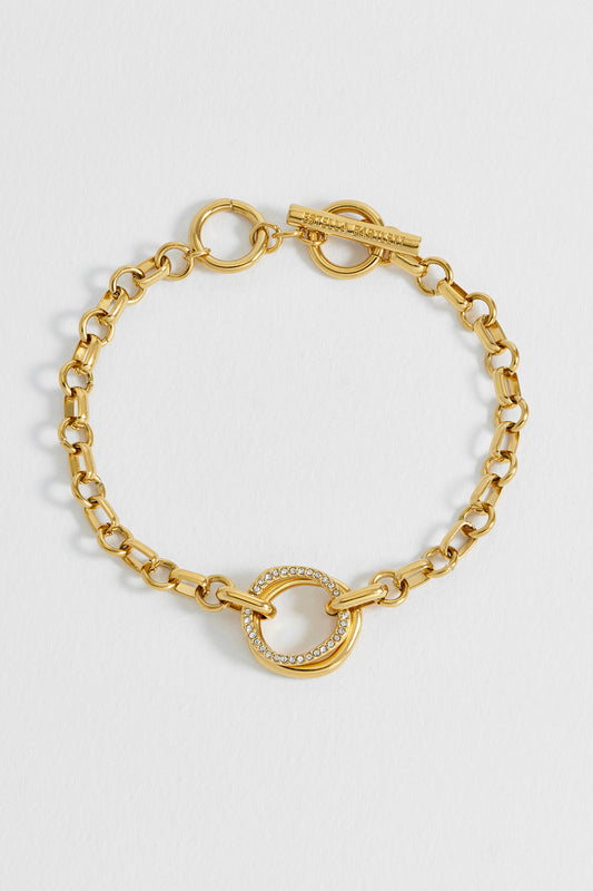 Molten Ring Pave T-Bar Bracelet